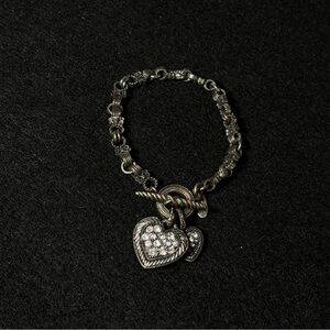 Jewel Kade Silver Heart Charm Bracelet